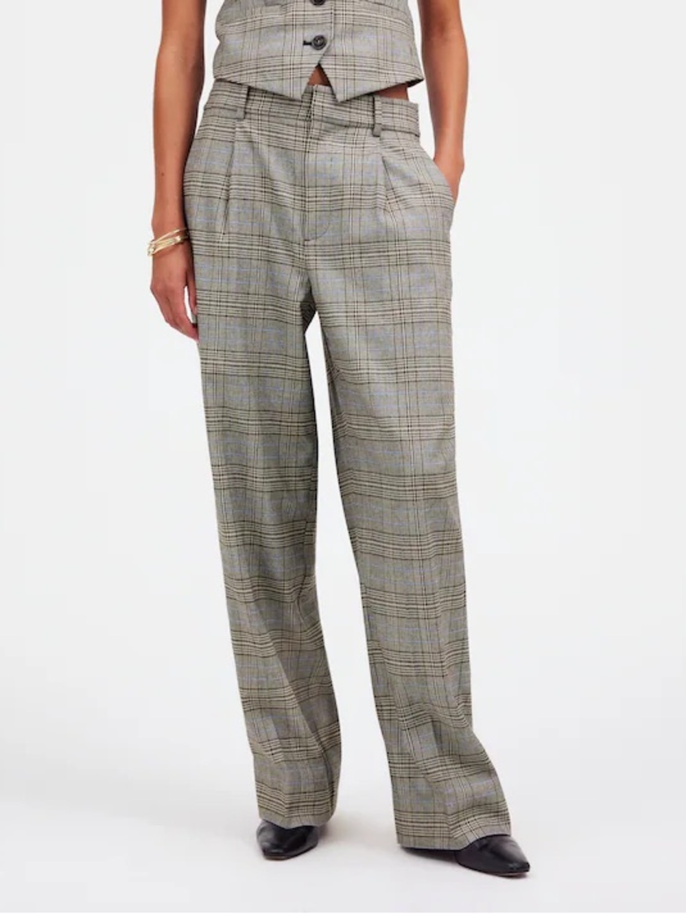 Madewell Women’s Slouchy Straight Pants in Yarn-Dyed Plaid 8